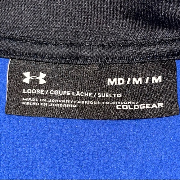 Under Armour Coldgear Quarter Zip Royal Blue Sweatshirt - Picture 13 of 14